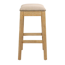 Load image into Gallery viewer, Wood Backless Counter Height Bar Chair - Cream / Brown