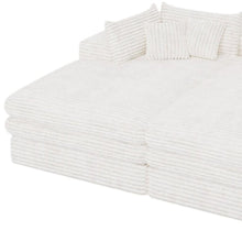 Load image into Gallery viewer, 79" White Corduroy Sleeper Sofa