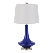 Load image into Gallery viewer, 26" Metal Two Light Bedside Table Lamps With White Globe Shade (Set of 2) - Silver