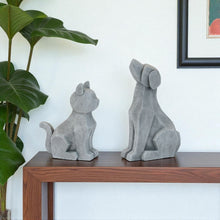 Load image into Gallery viewer, Poly Cat Dog Figurines (Set of 2) - Gray