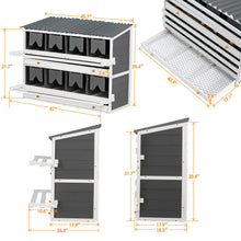 Load image into Gallery viewer, Wooden Chicken Nesting Box With 2 Egg Collection Drawers - White / Gray