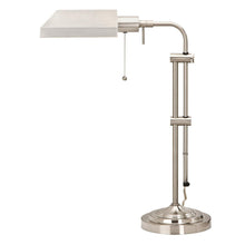 Load image into Gallery viewer, Metal Adjustable Table Lamp With Nickel Rectangular Shade - Nickel