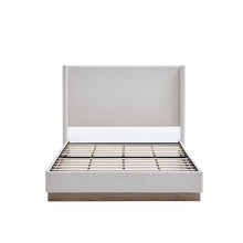 Load image into Gallery viewer, Hosford - Minimalist Upholstered Wingback Bed With Wood Base Platform