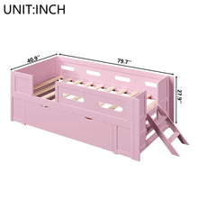Load image into Gallery viewer, Platform Bed With Guardrail And Drawer