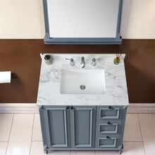 Load image into Gallery viewer, Elegant Sintered Stone Bathroom Vanity Top With Rectangular Undermount Ceramic Sink