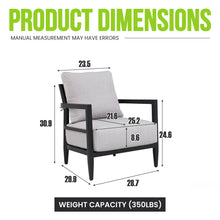 Load image into Gallery viewer, Outdoor Lounge Chair With Ember Frame, Sunbrella Cast Cushion, Weather Resistant - Ember Black