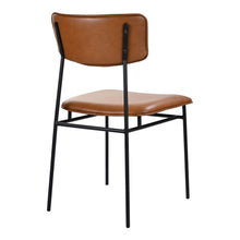 Load image into Gallery viewer, Upholstered Leather Open Back Dining Side Chair - Brown / Black