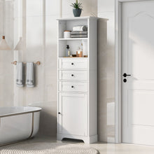 Load image into Gallery viewer, Tall Storage Cabinet With 3 Drawers And Adjustable Shelves For Bathroom