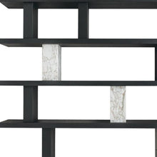 Load image into Gallery viewer, Faux Marble Five Tier Geometric Bookcase - Black / White