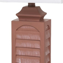 Load image into Gallery viewer, Slatted Table Lamps With Square Shade (Set of 2) - Blush Red