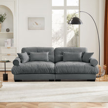 Load image into Gallery viewer, Modern Oversize Sofa With Cloud Like Comfort, Featuring Waist And Throw Pillows