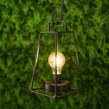 Load image into Gallery viewer, 10" Black Metal Geometric Battery Operated Desk Lamp With Novelty Shade