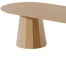 Load image into Gallery viewer, 86" Natural Wood Double Pedestal Base Oval Dining Table