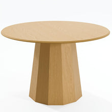 Load image into Gallery viewer, 46" Oak Wood Pedestal Base Round Top Dining Table