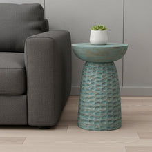 Load image into Gallery viewer, 18" Wood Round End Table - Teal Blue