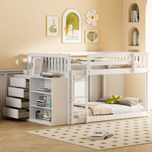 Load image into Gallery viewer, Bunk Bed With 4 Drawers And 3 Shelves