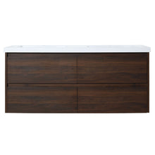 Load image into Gallery viewer, Modern Floating Bathroom Vanity With Dual Resin Sink, Soft Close Drawers