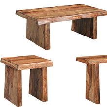 Load image into Gallery viewer, Set of Three Brown Solid Wood Sled Furniture Set