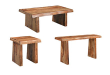Load image into Gallery viewer, Set of Three Brown Solid Wood Sled Furniture Set