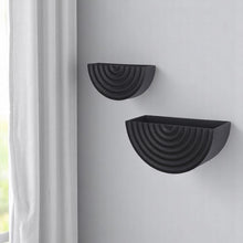 Load image into Gallery viewer, Geometric Half Moon Wall Planters (Set of 2) - Black