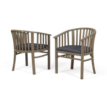 Load image into Gallery viewer, Outdoor Wooden Dining Chairs With Cushions (Set of 2)