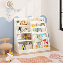 Load image into Gallery viewer, Bookshelf And Toy Storage Organizer, 4 Tier Bookcase With Display Stand For Playroom