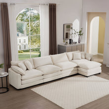 Load image into Gallery viewer, Modern Oversized Modular Cushion Sofa With Ottoman, Low Back, Deep Seating Sofa Set