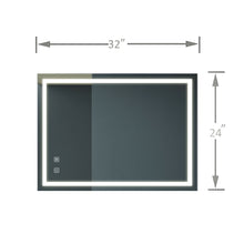 Load image into Gallery viewer, Bathroom Vanity Rectangle Mirror With Front Lighting, Anti Fog, Dimmable, Smart Memory Function
