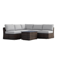 Load image into Gallery viewer, Wicker Sectional Sofa With Cushions And Table