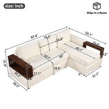 Load image into Gallery viewer, Sectional Sofa Upholstered Sofa Couch With Reversible Armrests For Living Room