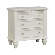 Load image into Gallery viewer, Cottage 3 Drawer Nightstand With Pull Out Tray - Cream White
