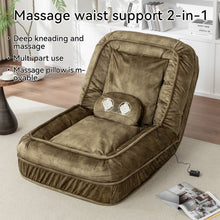 Load image into Gallery viewer, Upholstered Human Dog Bed And Pets, Bean Bag Floor Sofa With Massage Pillow, 5 Adjustable Positions & 2 Soft Pillows