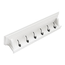 Load image into Gallery viewer, Classic Wood Wide Six Hook Coat Rack - White