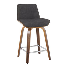 Load image into Gallery viewer, Corazza - Mid Century Modern Fixed Height Counter Stool With Swivel With Square Footrest (Set of 2)