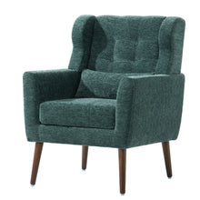 Load image into Gallery viewer, Modern Accent Chair, Arm Chairs For Living Room, Upholstered Mordern Armchair, Comfy Soft Padded Lounge Chair In Small Space, Bedroom, With Pillow, Solid Wood Leg