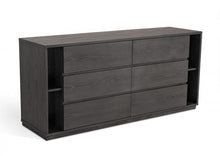 Load image into Gallery viewer, Wooden 6 Drawer Double Dresser - Gray
