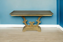 Load image into Gallery viewer, Zinc Distressed Trestle Console Table - Gray And Natural