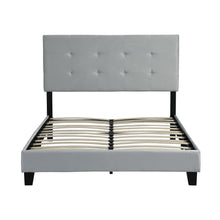 Load image into Gallery viewer, Full Size Upholstered Platform Bed Frame With Pull Point Tufted Headboard, Strong Wood Slat Support, Mattress Foundation, No Box Spring Needed - Gray