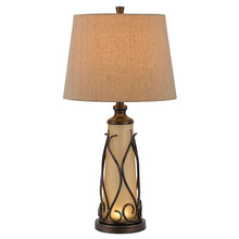 Load image into Gallery viewer, Metal Two Light Table Lamp With Brown Empire Shade - Brown