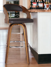 Load image into Gallery viewer, Swivel, Low Back Counter Height Bar Chair - Brown