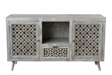 Load image into Gallery viewer, Solid Wood Distressed Console Table With Shelves And Drawers - Gray