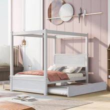 Load image into Gallery viewer, Canopy Platform Bed With Drawers, Support Slats, No Box Spring Needed