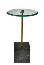 Load image into Gallery viewer, 22" Glass Round End Table - Black And Clear