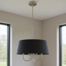 Load image into Gallery viewer, 20'' Four Light Dimmable Chandelier With Shades - Nickel / Pearl Silver