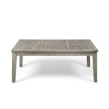 Load image into Gallery viewer, Ingenious - Outdoor Acacia Wood Coffee Table With Slat Panel Design - Light Gray