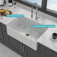 Load image into Gallery viewer, Single Bowl Apron Front Kitchen Sink - White