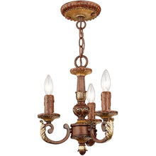 Load image into Gallery viewer, 13" Three Light Metal Dimmable Chandelier With Shades - Bronze