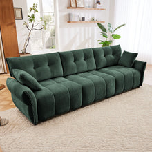 Load image into Gallery viewer, Elegant 3 Seater Sofa Set & Pillows Frame, High Rebound Cushions - Textured Green