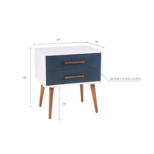 Load image into Gallery viewer, Jeremy - Storage Nightstand With Drawers - Off-White / Navy