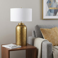 Load image into Gallery viewer, 30" Gold Novelty Table Lamp With Drum Shade